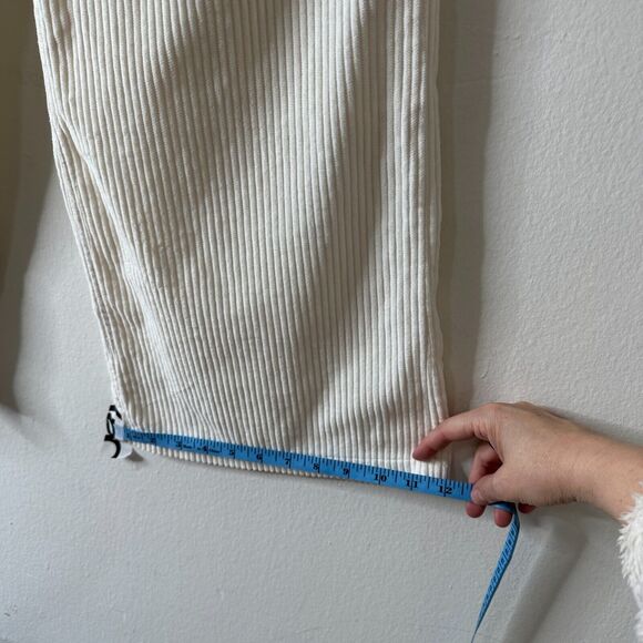 Amuse Society Winter White Wide Corduroy Back Pocket Ankle Flare Pants 27 - Picture 13 of 14